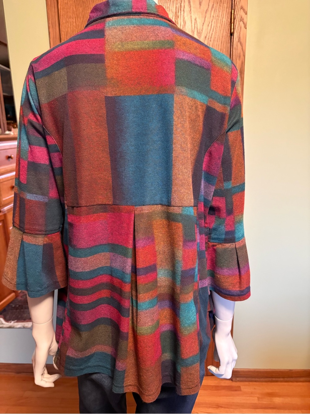 Parsley & Sage Multicolor Geometric Button-Front Jacket - Picture 2 of 4